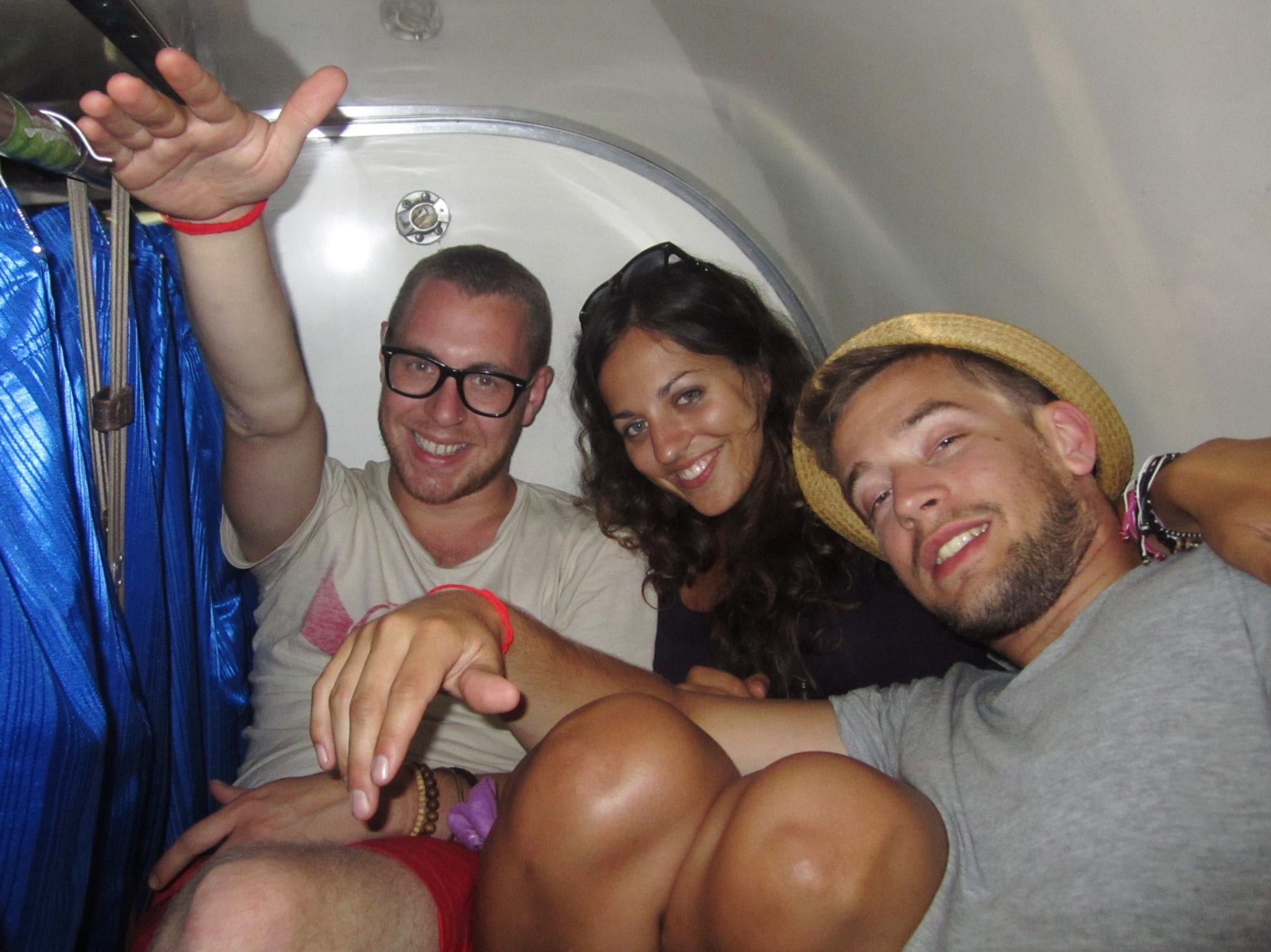 Chris, Kate and Jon on the way to Vang Vieng