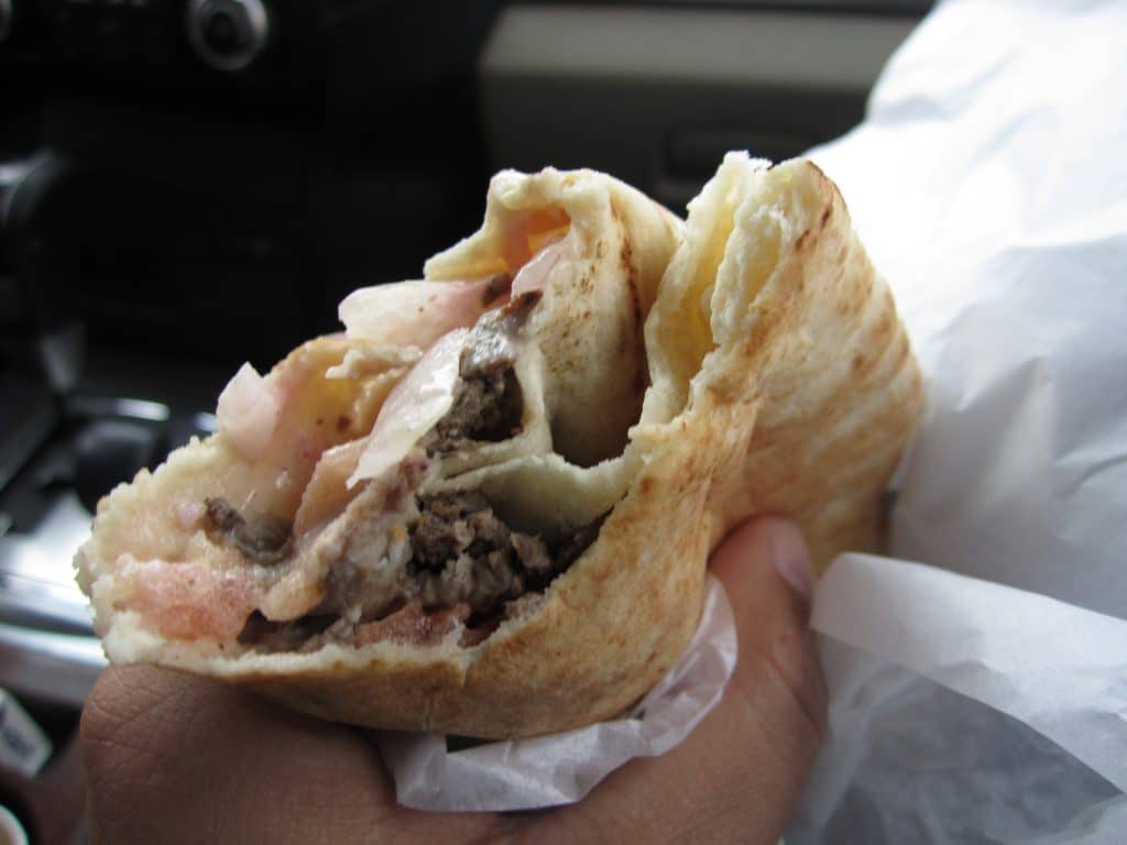 A chicken shawarma