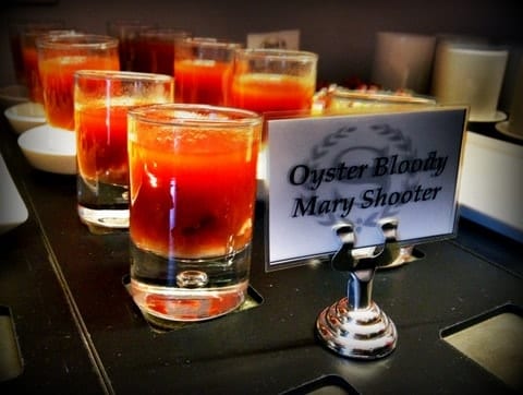 Oyster bloody mary shooters