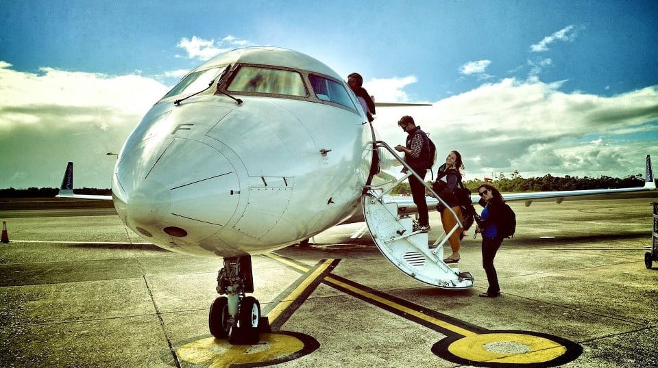 On the plane in East London