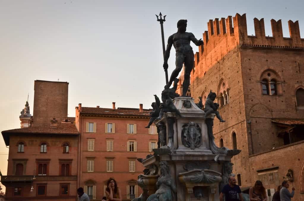 The Neptune Statue in Bologna Italy