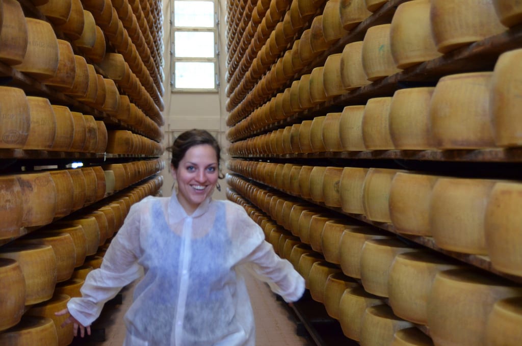 Kate Running Through a Parmigiano Reggiano Factory