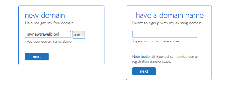 Bluehost Domains