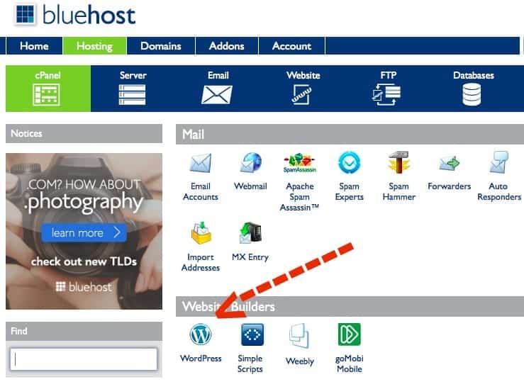 Bluehost cPanel