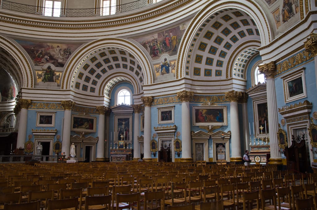 Interior of the Mosta Rotunda.