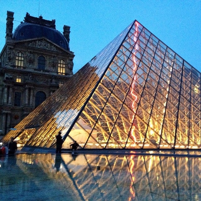 Louvre Pyramid at Night, Paris