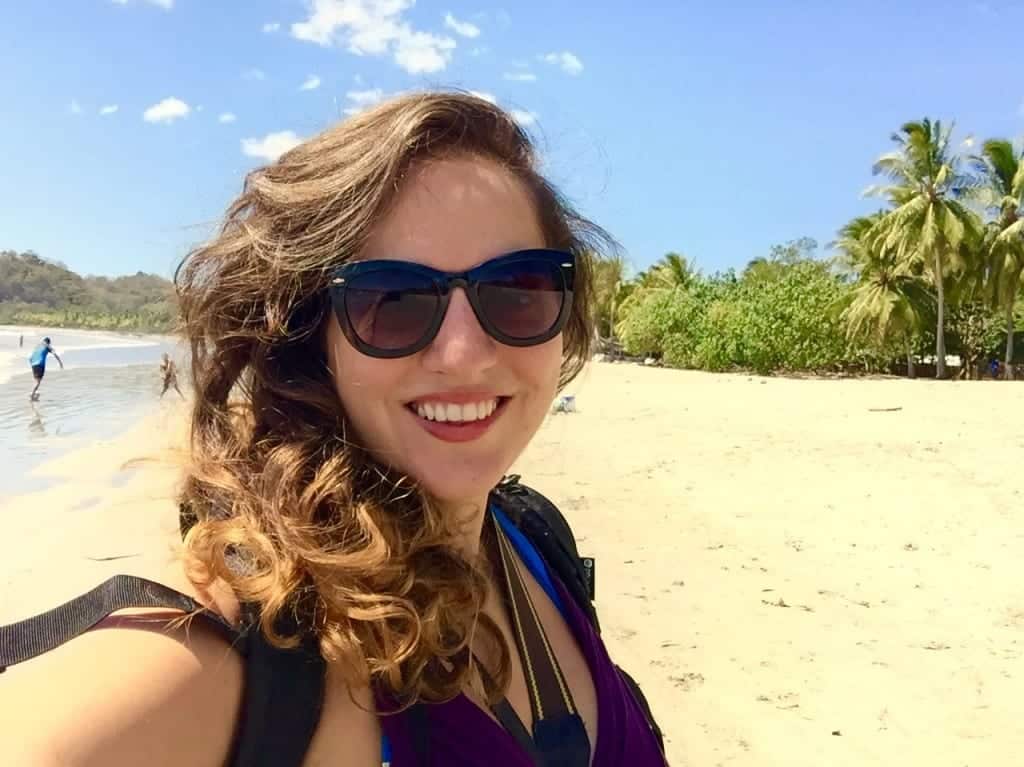 Kate on the beach in Samara, Costa Rica