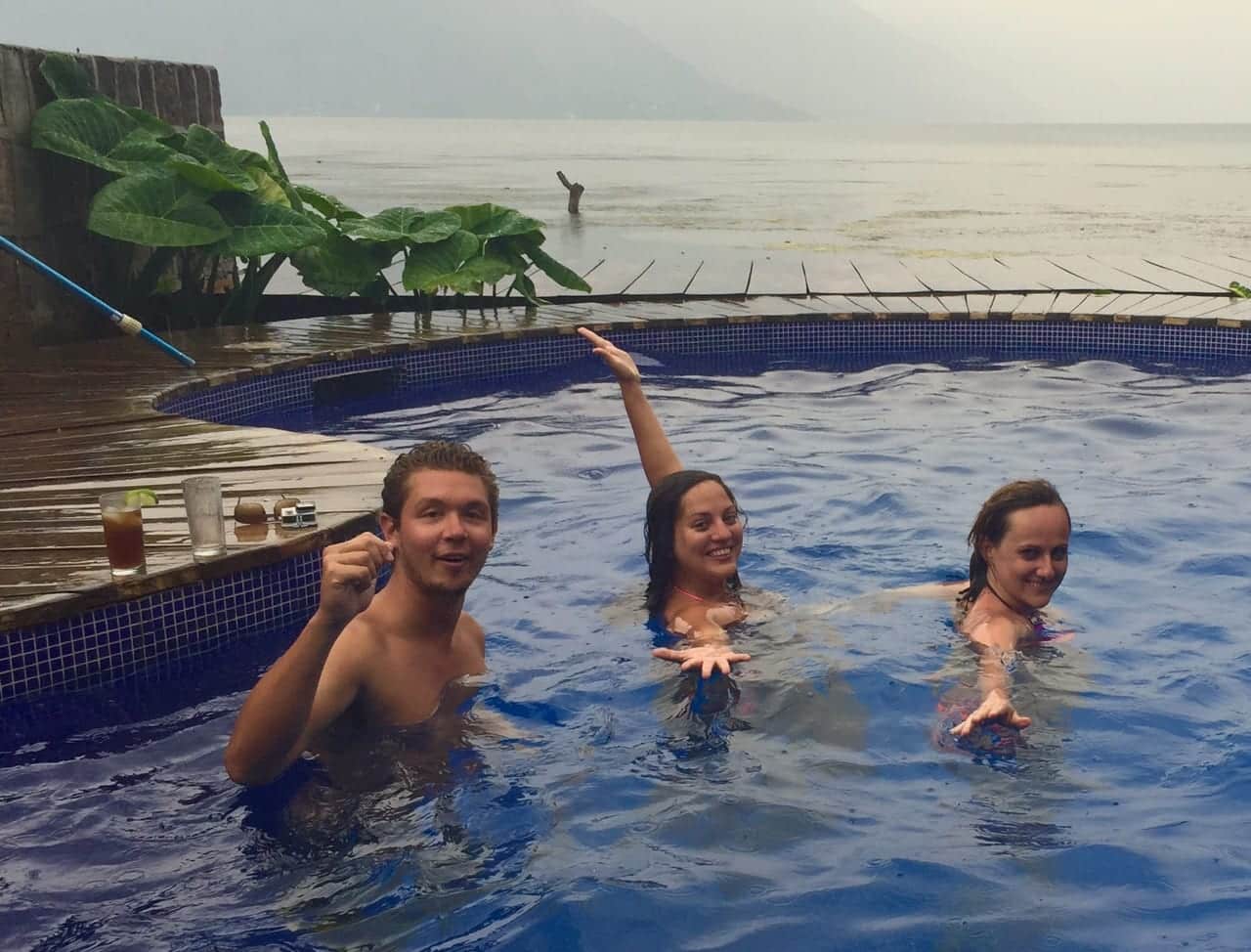 Leif, Kate, and Bianka in Pool