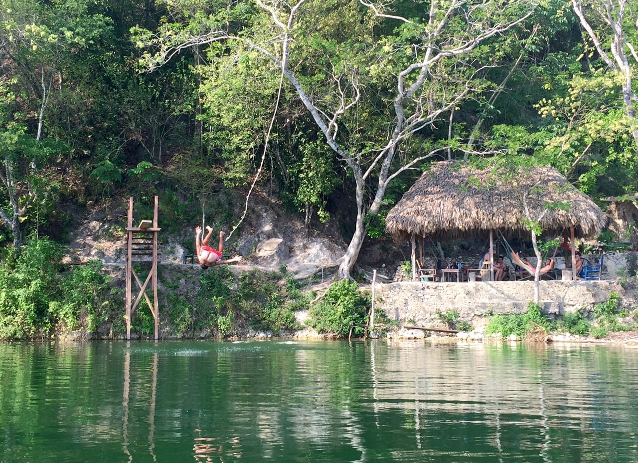 Funny Photo Guy Loses Bathing Suit Rope Swing