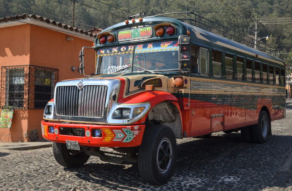 Chicken Buses Antigua Guatemala