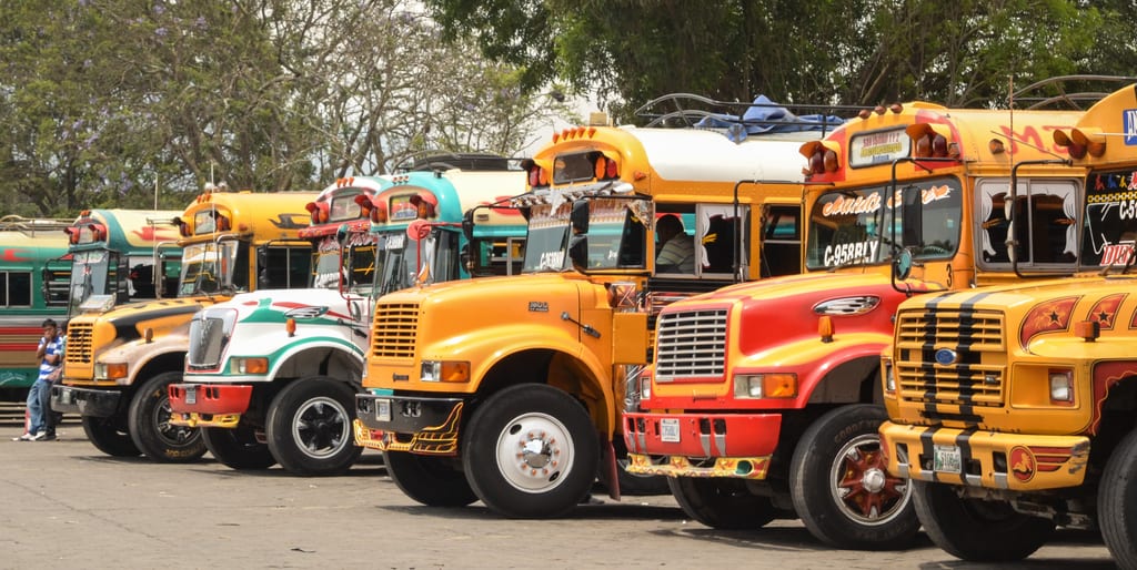 Chicken Buses Antigua Guatemala