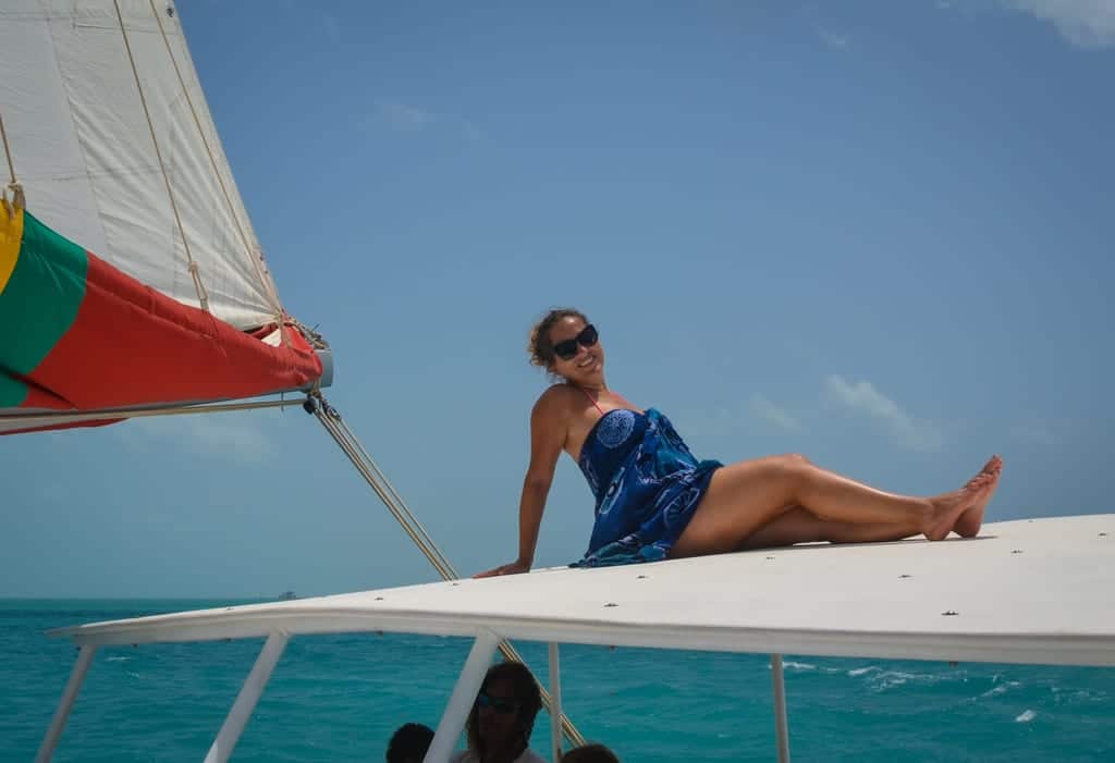 Kate sailing Belize