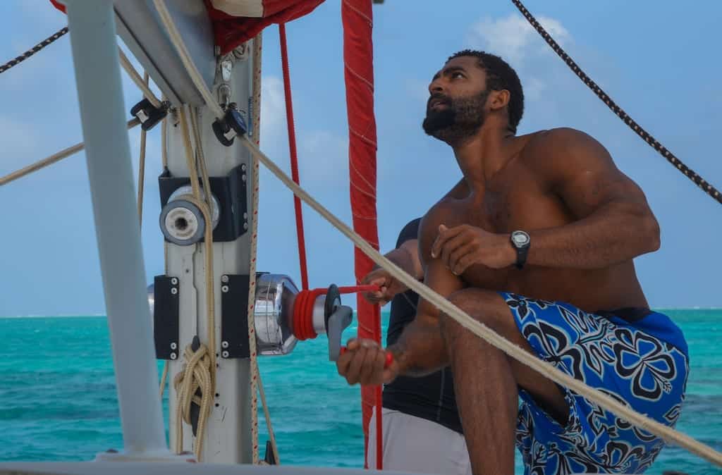 Chris sailing Belize