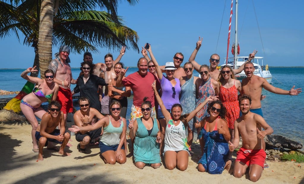 Friends on the beach in Belize