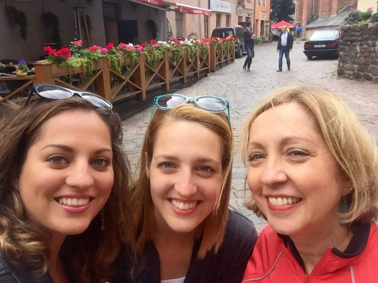 Kate, Sarah and Mom in Riga