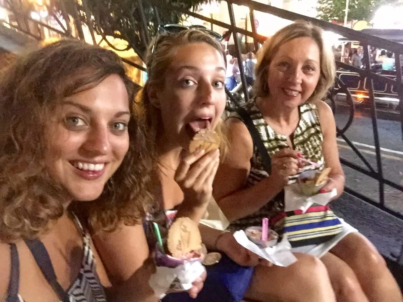 Kate, Sarah and Mom in Zafferana