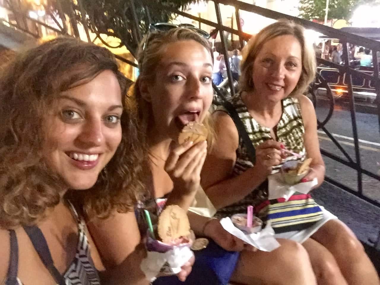 Kate, Sarah and Mom in Zafferana