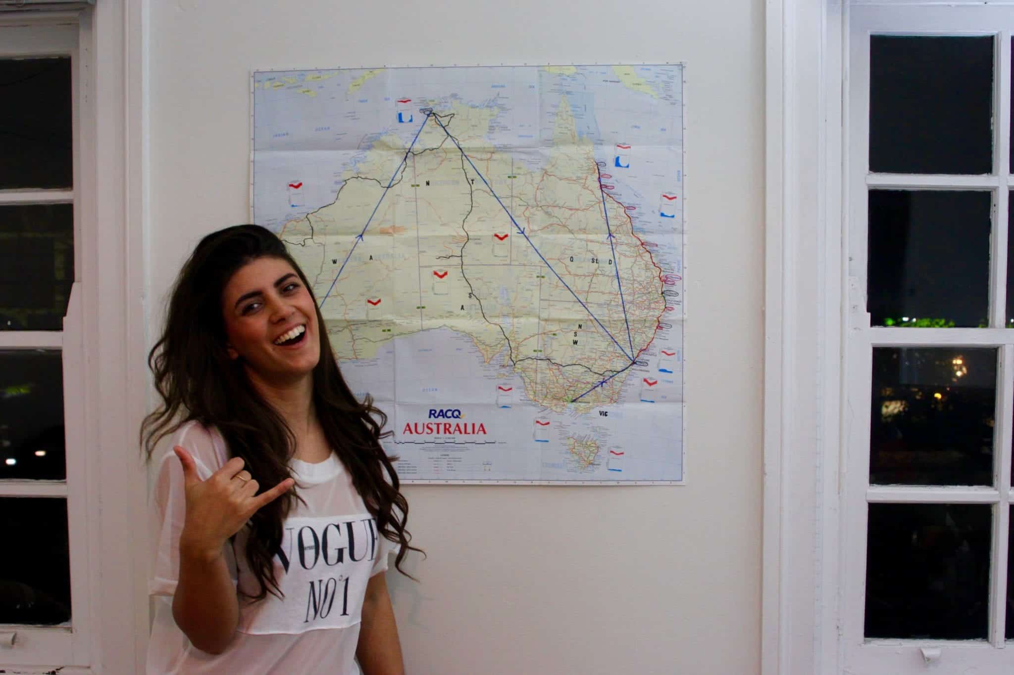 Dilara with Australia Map