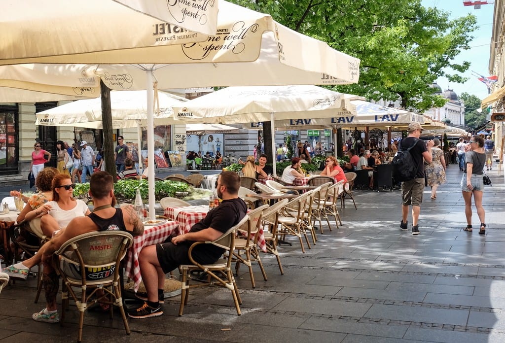 Cafes on the street in Belgrade