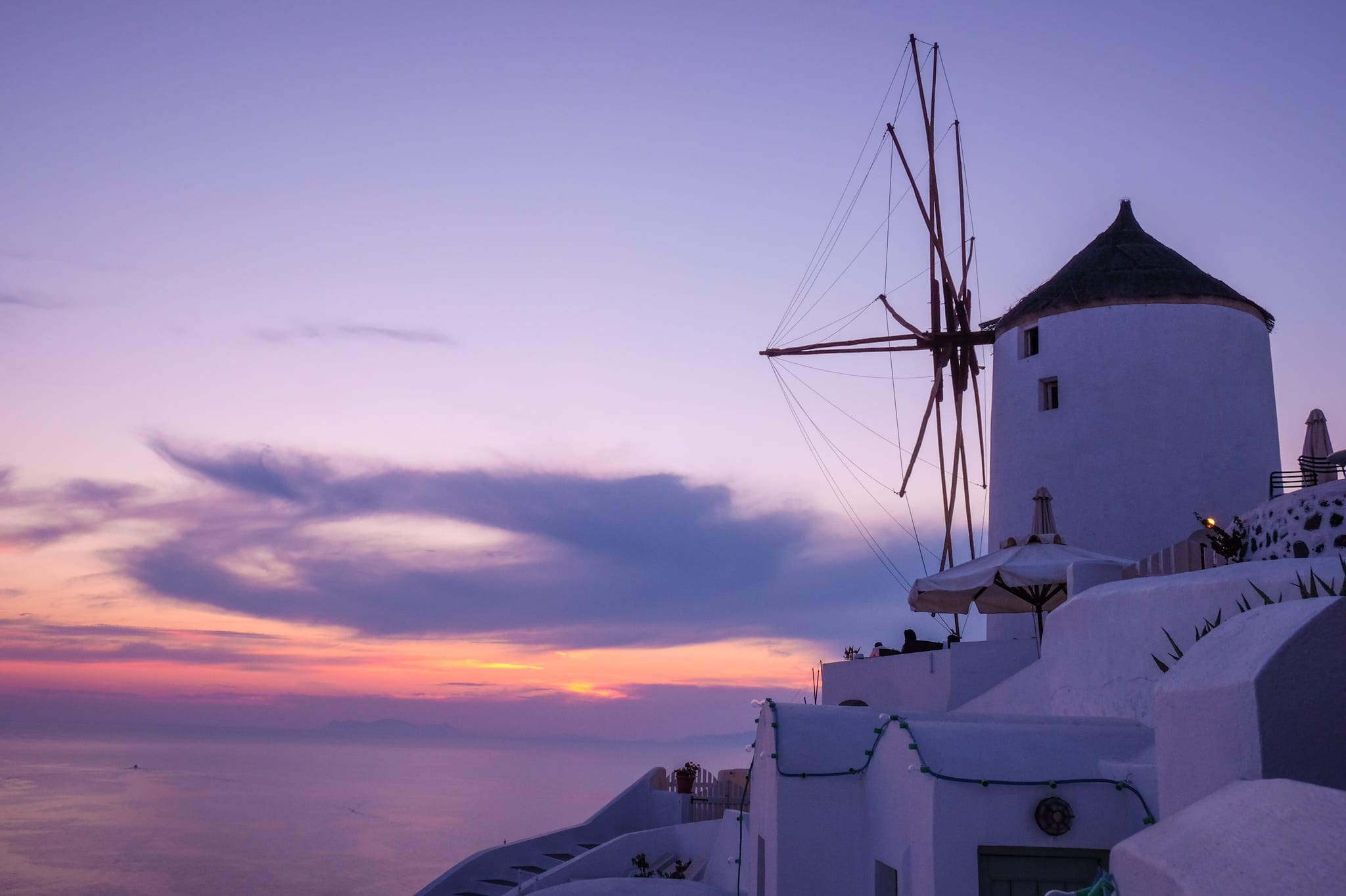 Santorini Sunset Windmill