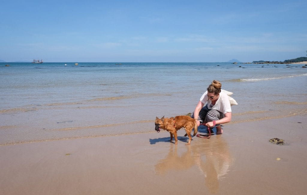 Brenna and Dog Koh Lanta