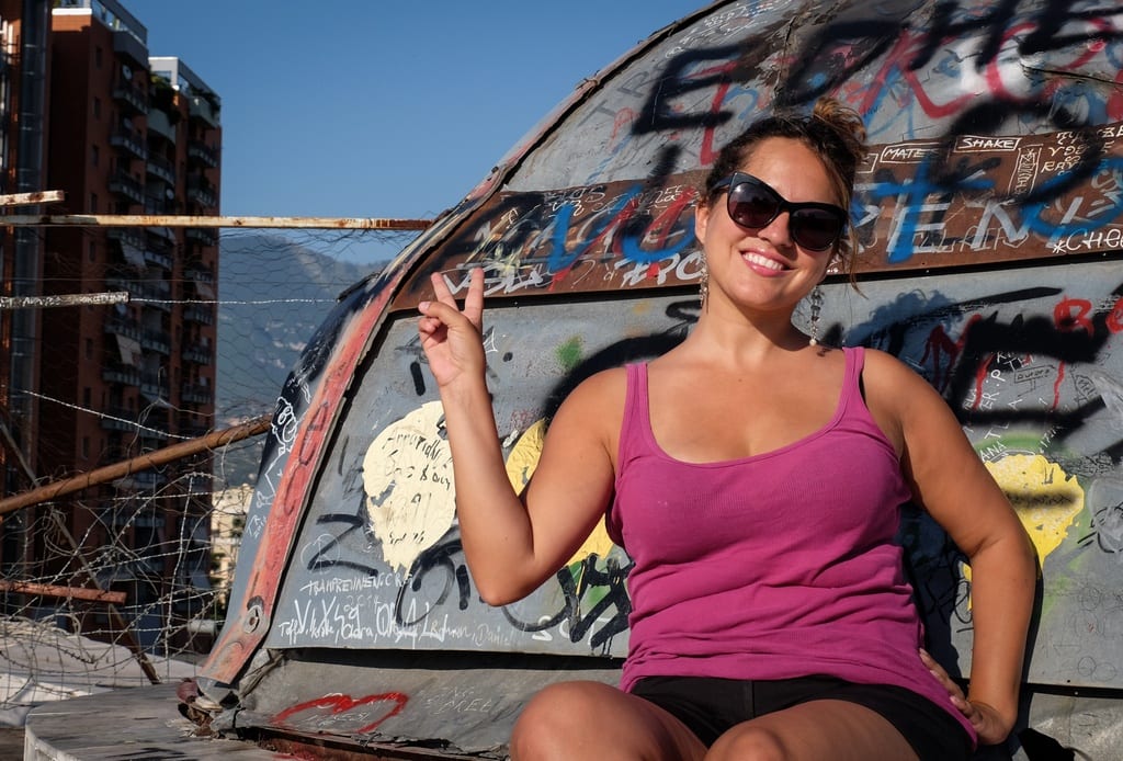 Kate at the Pyramid, Tirana Albania