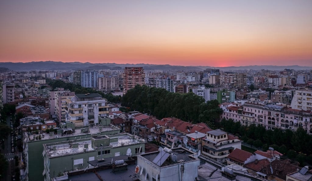 Tirana Albania Sunset