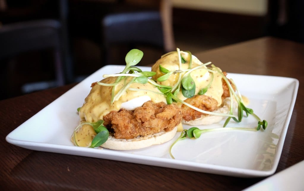 Fried Chicken Benedict at Pican