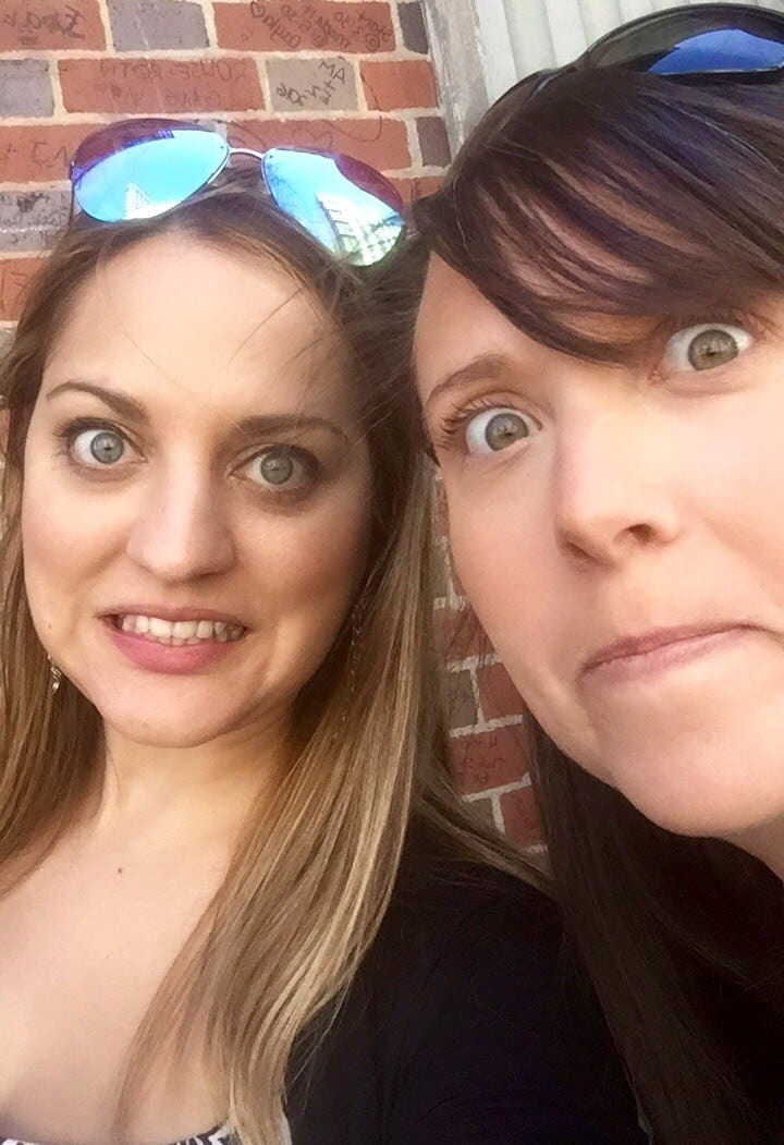 Kate and Cailin Waiting in Line