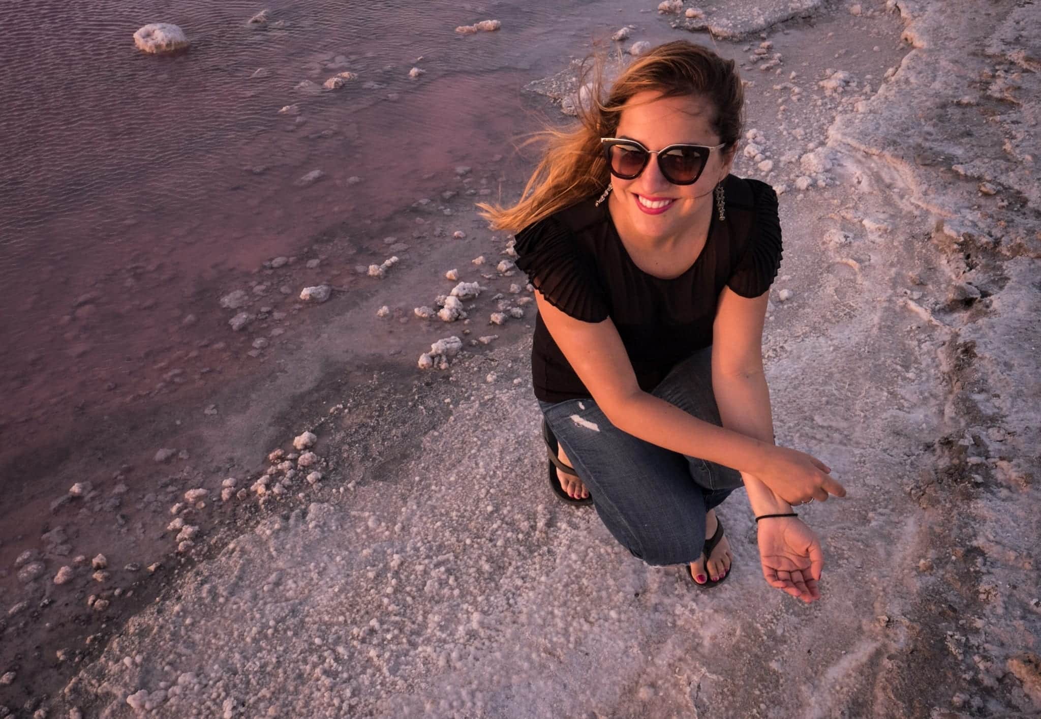 On the Shores of a Pink Lake in Australia