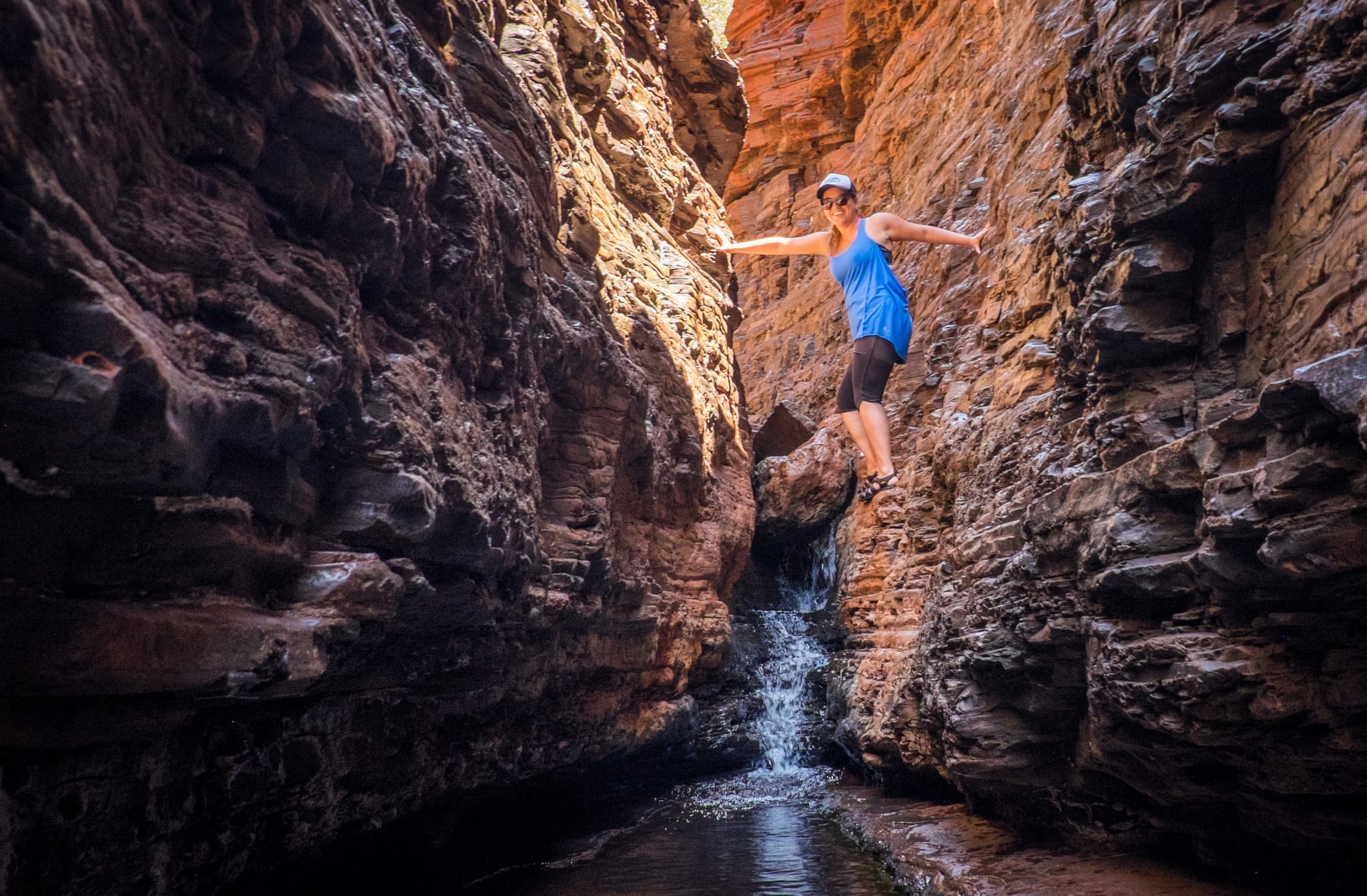 Kate Spider-Walking in Karijini NP