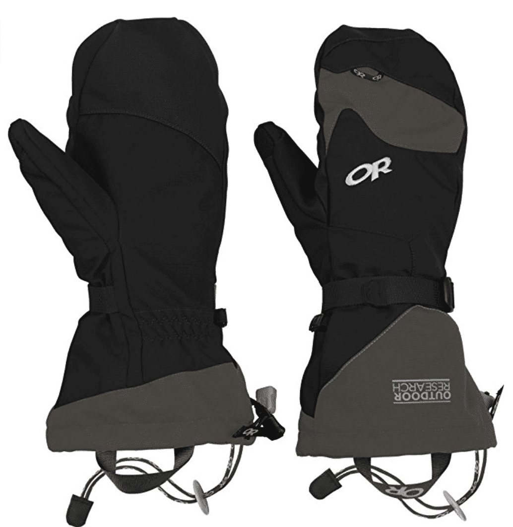 Black waterproof mittens