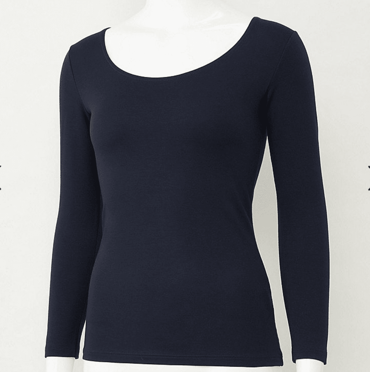 A black scoop neck long sleeved base layer shirt