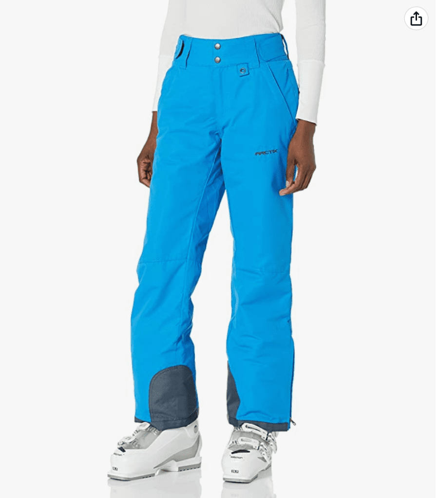 Bright blue women's waterproof snow pants