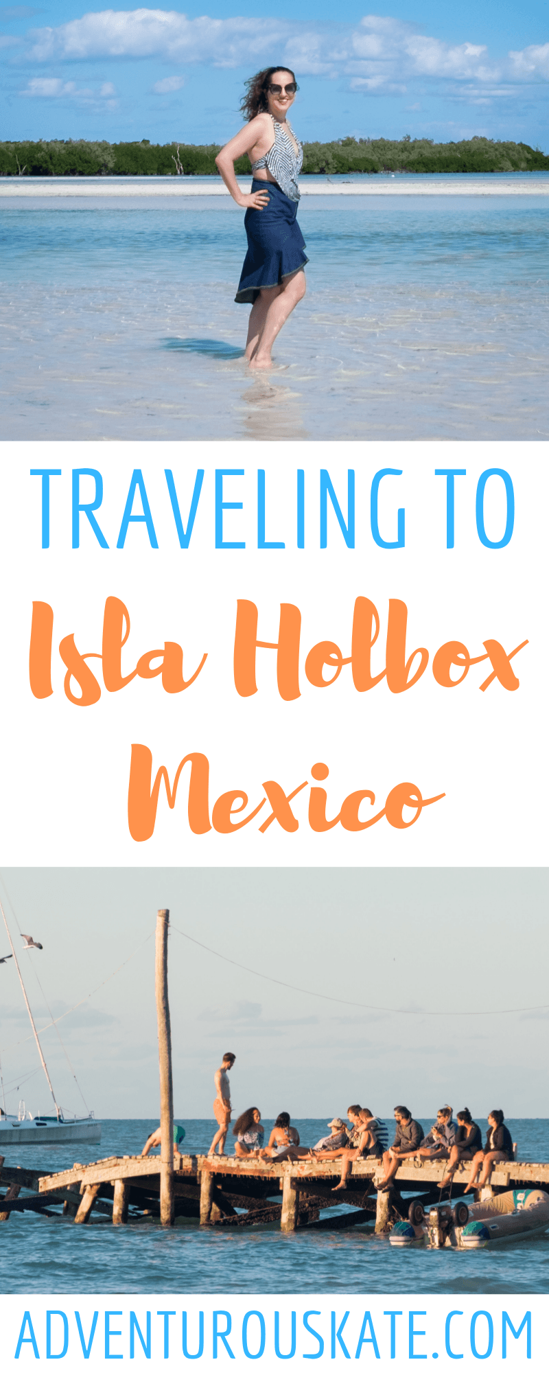 Collage of Holbox Mexico beach photos - image for Pinterest.