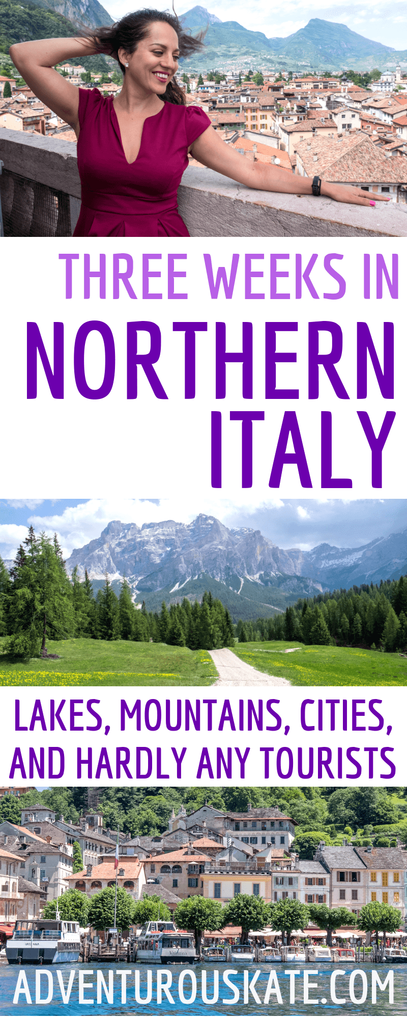 Three Weeks in Northern Italy Itinerary (Pinterest graphic)