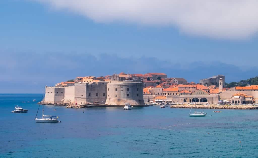 A view of the Old City of Dubrovnik from the Adriatic Sea