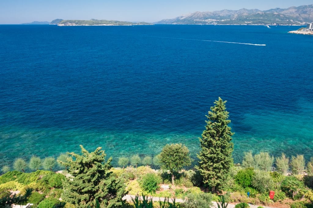 View of the ocean and islands from a room at Hotel Dubrovnik Palace