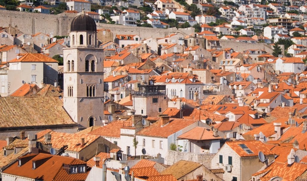 Cascading orange roofs in the Old Town of Dubrovnik, Croatia