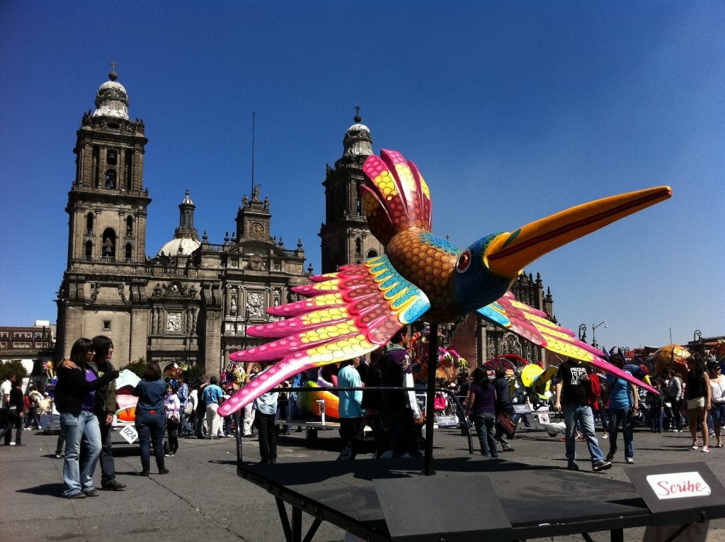 parade in the zocalo, mexico city