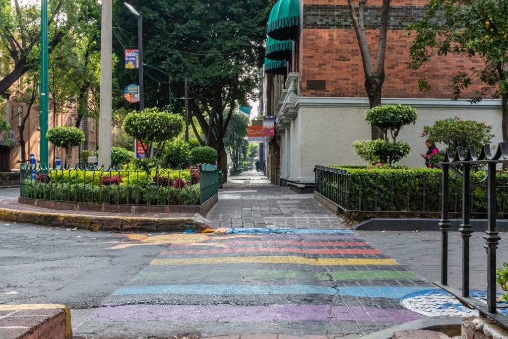 Colorful crosswalk in Zona Rosa, mexico city