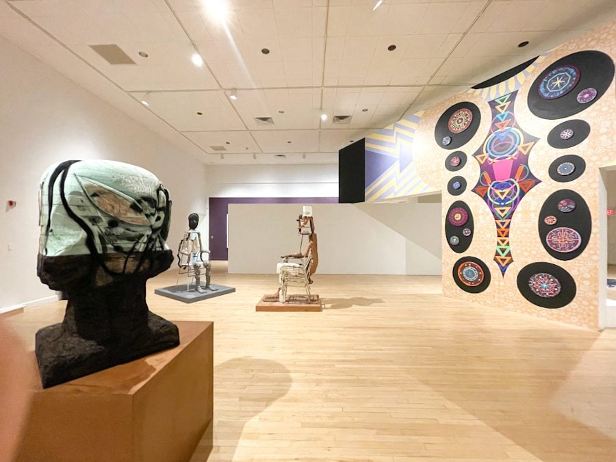 An art display inside the Bronx Museum of Art