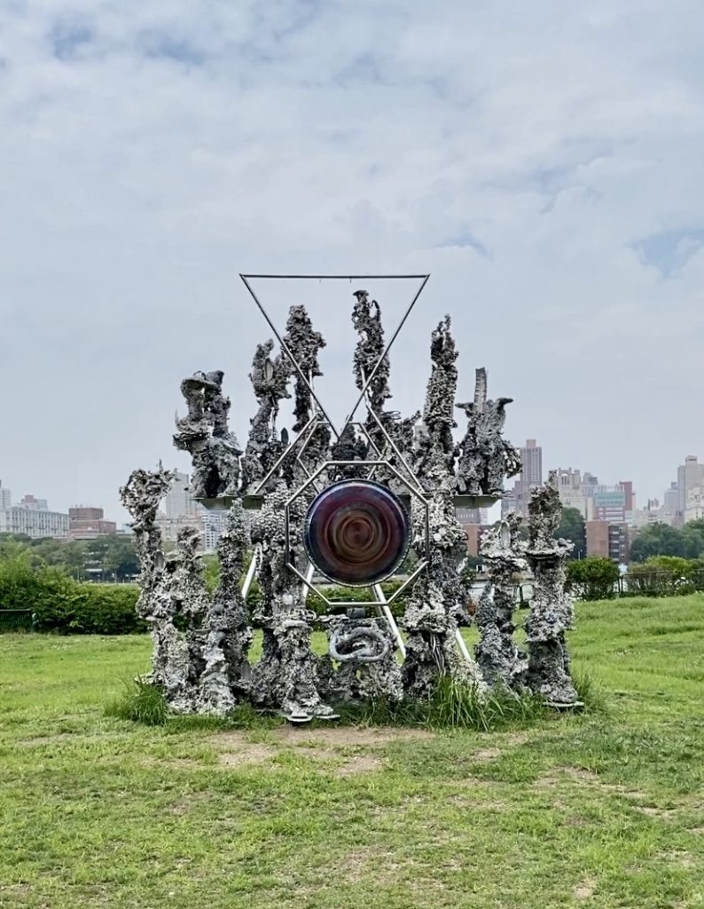 A metal sculpture in Socrates sculpture park