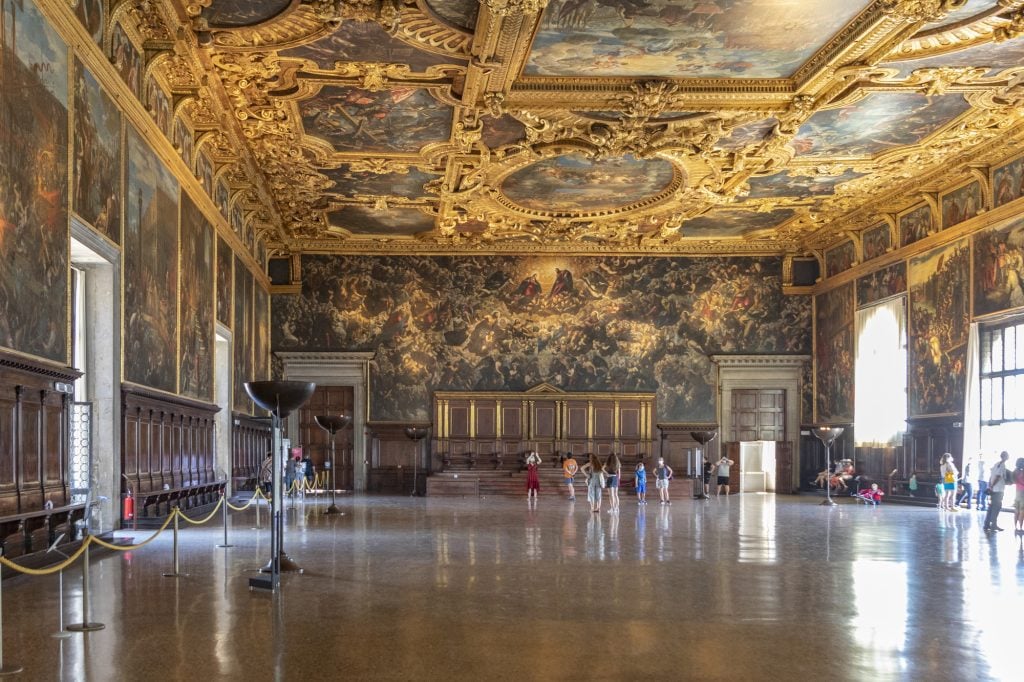 The inside of Doge Palace in Italy