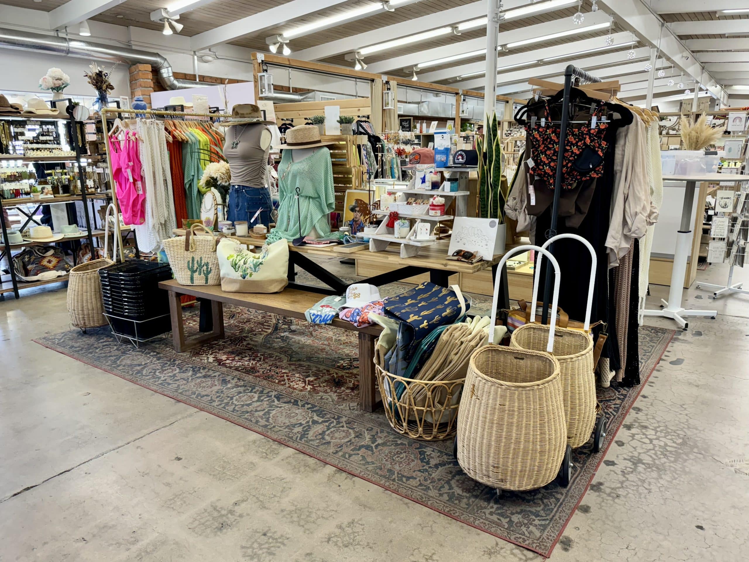 A store in Scottsdale with lots of clothes, accessories, and homewares for sale.