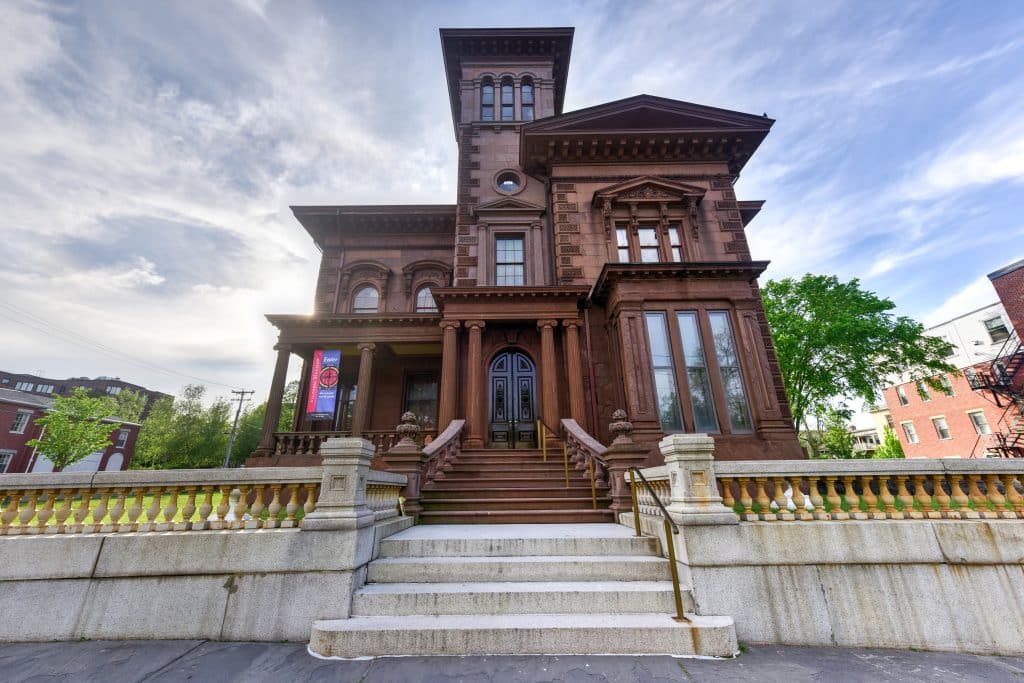 An old brick mansion in Portland, Maine.